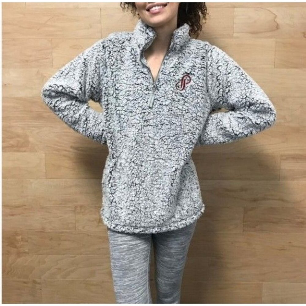 Poshmark Official Sherpa Fleece Pullover 1/4 Zip Gray Size Medium